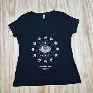 Shinedown "A Decade Of Amaryllis" Black Shirt Ladies V Neck 2 Side 2XL Baby Tee